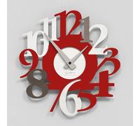 Giallobus - Orologio Bilay - Carved - Legno Mdf - Premium 30x30 cm - 12 - Ruby red - Artigianale Made in Italy - Silenzioso - Idea regalo - Moderni doppio livello