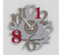 Giallobus - Orologio Bilay - Carved - Legno Mdf - Premium 45x45cm - 01 - Red luck - Artigianale Made in Italy - Silenzioso - Idea regalo - Moderni doppio livello