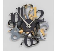 Giallobus - Orologio Bilay - Carved - Legno Mdf - Premium 45x45cm - 20 - Gold Marble - Artigianale Made in Italy - Silenzioso - Idea regalo - Moderni doppio livello