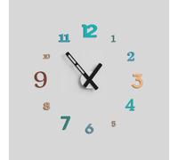 Giallobus - Orologio da Parete Adesivo Grande Float - Typos - Legno Mdf - Float ⌀ 60/80/110cm - 05 - River - Orologio da parete moderno - Numeri adesivi 3d - Diametro variabile 60/80/100cm