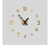 Giallobus - Orologio da Parete Adesivo Grande Float - Typos - Legno Mdf - Float ⌀ 60/80/110cm - 27 - Golden Sponge - Orologio da parete moderno - Numeri adesivi 3d - Diametro variabile 60/80/100cm