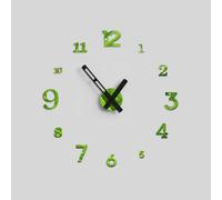 Giallobus - Orologio da Parete Adesivo Grande Float - Typos - Legno Mdf - Float ⌀ 60/80/110cm - 28 - Green leaf - Orologio da parete moderno - Numeri adesivi 3d - Diametro variabile 60/80/100cm