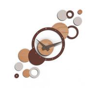 Giallobus - Orologio da Parete Adesivo Modulare Geotime - Bubbles - Legno Mdf - Geotime - 13B_Elm - Orologio da parete moderno - Numeri adesivi 3d - Costruzione modulare