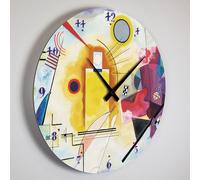 Giallobus - Orologio Linea Basic - Vassily Kandinsky - Giallo rosso e blu - Legno Mdf - Basic 30x30 - Meccanismo silenzioso - Pronto da appendere - Orologi moderni