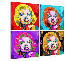Giallobus - Quadri 4 Multi Pannello Art Board - 4 Marilyn - Raccolta 2 - Legno MDF - 29,7x29,7 - x 4 Pezzi