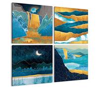 Giallobus - Quadri 4 Multi Pannello Art Board - Natura Geometrica - Raccolta 5 - Legno MDF - 29,7x29,7 - x 4 Pezzi