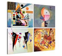 Giallobus - Quadri 4 Multi Pannello Art Board - Vassily Kandinsky - Le opere più Belle di Kandinsky - Raccolta 3 - Legno MDF - 29,7x29,7 - x 4 Pezzi