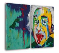 Giallobus - Quadri Grande Formato XXL - Pop Art - Einstein - Tela Canvas - 204x140cm | 2pcs. x 100x140cm - Pronto da Appendere - Quadri Moderni per la casa