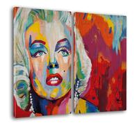 Giallobus - Quadri Grande Formato XXL - Pop Art - Marilyn 2 - Tela Canvas - 204x140cm | 2pcs. x 100x140cm - Pronto da Appendere - Quadri Moderni per la casa