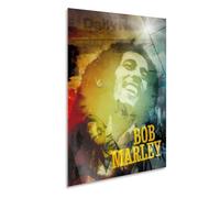 Giallobus - Quadro - 03 - Tribute Bob Marley - Vetro Acrilico - 35x50 - Pronto da Appendere - Quadri Moderni per la casa
