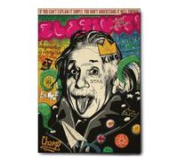 Giallobus - Quadro - 04 - Einstein punk - Tela Canvas Telaio Standard - 35L x 50l cm - Pronto da appendere - Quadri moderni per la casa