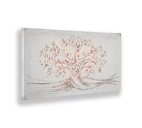 Giallobus - Quadro - 08 - Capezzale Moderno - Sacra Famiglia e Albero della Vita - Riflessi Rosa - Tela Canvas Telaio Standard - 100x50 - Pronto da Appendere - Quadri Moderni per la casa