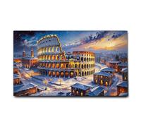 Giallobus - Quadro - 10 - Natale a Roma - Tela Canvas Telaio Standard - 35L x 20l cm - Pronto da appendere - Quadri moderni per la casa
