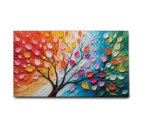 Giallobus - Quadro - 12 - Albero mille colori - Tela Canvas Telaio Standard - 140x80 - Pronto da appendere - Quadri moderni per la casa