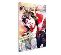 Giallobus - Quadro - 19 - Tribute Mick Jagger - Vetro Acrilico - 35x50 - Pronto da Appendere - Quadri Moderni per la casa
