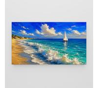 Giallobus - Quadro - 37 - Riva - Tela Canvas Telaio Standard - 35L x 20l cm - Pronto da appendere - Quadri moderni per la casa