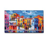 Giallobus - Quadro - 40 - Riflessi al porto - Tela Canvas Telaio Standard - 100x60 - Pronto da appendere - Quadri moderni per la casa