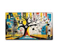 Giallobus - Quadro - 67 - Albero della Vita Graffy - Tela Canvas Telaio Standard - 100x60 - Pronto da Appendere - Quadri Moderni per la casa