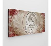 Giallobus - Quadro - Art Capezzale moderno - Tela Standard - 100L x 50l cm - 29 - Madonna con bambino - Pronto da appendere - Quadri moderni per la casa
