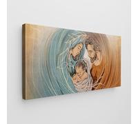 Giallobus - Quadro - Art Capezzale moderno - Tela Standard - 140L x 70l cm - 23 - Sacra famiglia con bambino - Pronto da appendere - Quadri moderni per la casa