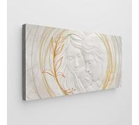 Giallobus - Quadro - Art Capezzale moderno - Tela Standard - 70x35-22 - Sacra famiglia - Pronto da appendere - Quadri moderni per la casa
