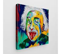 Giallobus - Quadro - Art Pop Art - Tela Standard - 35L x 35l cm - 03 - Einstein - Pronto da appendere - Quadri moderni per la casa