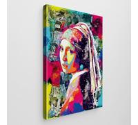 Giallobus - Quadro - Art Pop Art - Tela Standard - 70L x 100l cm - 21 - L'orecchino di perla Pop Art - Pronto da appendere - Quadri moderni per la casa