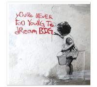 Giallobus - Quadro - Banksy - Never too young - Vetro acrilico - 100x100 - Pronto da appendere - Quadri moderni per la casa