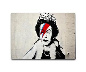 Giallobus - Quadro - Banksy - Regina - Tela Canvas - 70x50 - Pronto da Appendere - Quadri Moderni per la casa