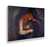 Giallobus - Quadro - Edvard Munch - Vampiro - Tela canvas - 70x50 - Pronto da appendere - Quadri moderni per la casa