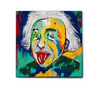 Giallobus - Quadro - Einstein - Tela Canvas Telaio Premium Alto Spessore - 100L x 100l cm - Pronto da appendere - Quadri moderni per la casa