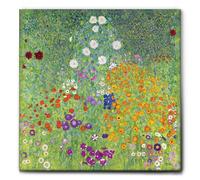 Giallobus - Quadro - Gustav Klimt - Giardino fiorito - Tela Canvas Telaio Standard - 100L x 100l cm - Pronto da appendere - Quadri moderni per la casa