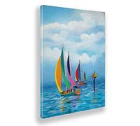 Giallobus - Quadro - Hugh Harris - Legato al mare - Tela canvas - 50x70 - Pronto da appendere - Quadri moderni per la casa