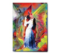 Giallobus - Quadro - Il bacio Pop Art - Tela Canvas Telaio Standard - 50x70 - Pronto da appendere - Quadri moderni per la casa