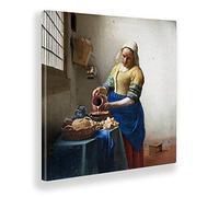 Giallobus - Quadro - Jan Vermeer - La lattaia - Tela canvas - 50x50 - Pronto da appendere - Quadri moderni per la casa