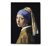 Giallobus - Quadro - Jan Vermeer - La ragazza con l'orecchino di perla - Tela Canvas Telaio Standard - 70L x 100l cm - Pronto da appendere - Quadri moderni per la casa