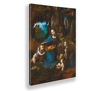 Giallobus - Quadro - Leonardo Da Vinci - La Vergine delle rocce - Tela canvas - 50x70 - Pronto da appendere - Quadri moderni per la casa