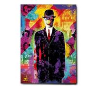 Giallobus - Quadro - L'uomo e la mela Pop Art - Tela Canvas Telaio Standard - 70x100 - Pronto da appendere - Quadri moderni per la casa