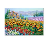 Giallobus - Quadro - Mikki Senkarik - La canzone dei girasoli - Vetro acrilico - 140L x 100l cm - Pronto da appendere - Quadri moderni per la casa