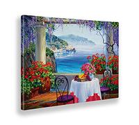 Giallobus - Quadro - Mikki Senkarik - Svegliarsi ad Amalfi - Tela canvas - 100x70 - Pronto da appendere - Quadri moderni per la casa