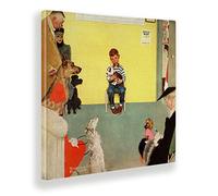 Giallobus - Quadro - Norman Rockwell - Dal veterinario - Tela canvas - 70x70 - Pronto da appendere - Quadri moderni per la casa - Vintage - Retrò