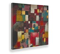 Giallobus - Quadro - Paul Klee - Ritmi rosso verde viola giallo - Tela canvas - 100x100 - Pronto da appendere - Quadri moderni per la casa