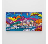 Giallobus - Quadro - Stefano Calisti - Art Calisti - Tela Standard - 100L x 50l cm - 03 - Porto onirico - Pronto da appendere - Quadri moderni per la casa