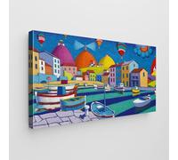 Giallobus - Quadro - Stefano Calisti - Art Calisti - Tela Standard - 70L x 35l cm - 03 - Porto onirico - Pronto da appendere - Quadri moderni per la casa