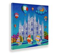 Giallobus - Quadro - Stefano Calisti - Milano, duomo - Tela canvas - 100x100 - Pronto da appendere - Quadri moderni per la casa