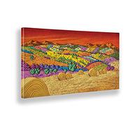 Giallobus - Quadro - Stefano Calisti - Paesaggio di campagna tramonto - Tela canvas - 140x70 - Pronto da appendere - Quadri moderni per la casa