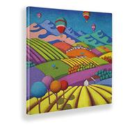 Giallobus - Quadro - Stefano Calisti - Paesaggio di collina - Tela canvas - 70x70 - Pronto da appendere - Quadri moderni per la casa