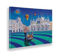 Giallobus - Quadro - Stefano Calisti - San Marco con mongolfiera - Tela canvas - 140x100 - Pronto da appendere - Quadri moderni per la casa