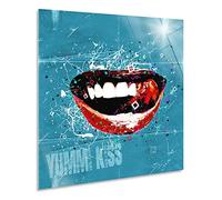 Giallobus - Quadro - Street Art - Silly Lips - Vetro Acrilico - 100x100 - Pronto da Appendere - Quadri Moderni per la casa