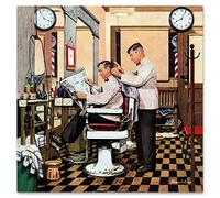 Giallobus - Quadro - The Saturday Evening Post - Barbiere Taglia i Capelli - Vetro Acrilico - 50x50 - Pronto da Appendere - Quadri Moderni per la casa - Vintage - retrò